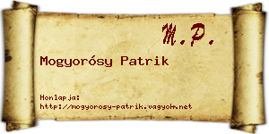 Mogyorósy Patrik névjegykártya