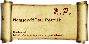 Mogyorósy Patrik névjegykártya